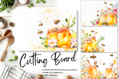 Honey Bee Mason Jars Cutting Board Kitchen Chopping Board123 Product Image 1