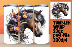 Bright 20oz Tumbler Wrap Design , Horse Product Image 1