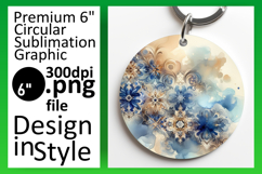 Artistic Circle PNG for Keychains , Watercolor Patter Product Image 1