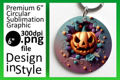 Trendy Keychain Round Design Artwork , 3D Pumpkin Product Image 1