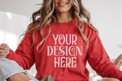 Christmas Gildan 18000 Heliconia Crewneck Sweatshirt Mockup Product Image 1