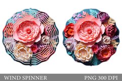 3D Flowers Wind Spinner. 3D Floral Wind Spinner Design Product Image 1