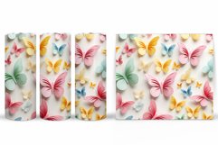 3D Butterflies Tumbler Wrap. Butterfly Tumbler Sublimation Product Image 2