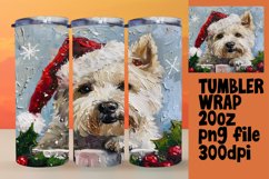 Winter Peeking Dog Holiday Art Christmas Tumbler Wrap Product Image 1