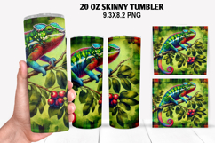 Chameleon Skinny Tumbler 20oz Wrap Design, Animal Tumbler Product Image 1