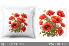 Floral Sublimation. Flowers Pillow Sublimation Product Image 1