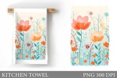 Flowers Kitchen Towel. Flowers Kitchen Towel Design Product Image 1