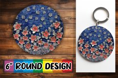 Shimmering Petal Delight Sublimation : Keychain, Coaster Product Image 1