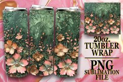 Glamorous Floral Leopard Tumbler Wrap: Sublimation - 20oz Product Image 1
