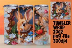 Spring Flower Tumbler Wrap: 3D Wall Hole with Animals Product Image 1