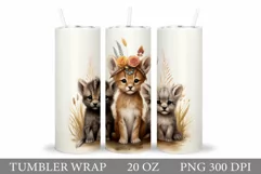Animals Tumbler Sublimation. Boho Animals Tumbler Design Product Image 1