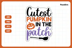 Funny Halloween Sticker | Cutest Pumpkin In The Patch Product Image 3