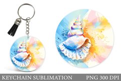 Seashell Keychain Design. Sea Keychain Sublimation Product Image 1
