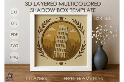 3D Italy Pisa Tower Lightbox Shadow box SVG Papercut templat Product Image 1