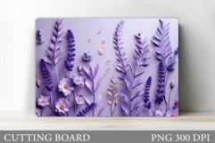 3D Flowers Cutting Board. Lavender Cutting Board Design Product Image 1