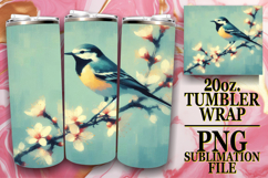 Happy hearts 20oz tumbler wrap, Birds Product Image 1