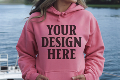 Heliconia Gildan 18500 Hoodie Mockup, G18000 Hoodie Product Image 1