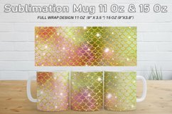 12 Mug Sublimation Design gold scales mermaid and shine Product Image 2