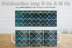 12 Variations Mug Wrap Sublimation turquoise Gold art deco Product Image 3
