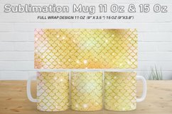 12 Mug Sublimation Design gold scales mermaid and shine Product Image 2