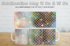 12 Mug Sublimation Design gold scales mermaid and shine Product Image 2