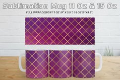 12 Variations Mug Wrap Sublimation purple Gold art deco Product Image 2