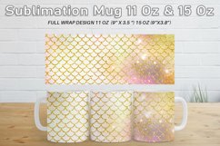 12 Mug Sublimation Design gold scales mermaid and shine Product Image 2