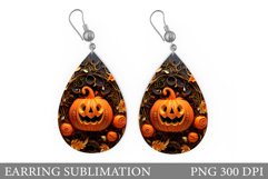 Pumpkin Teardrop Earring. Halloween Earring Design Product Image 1