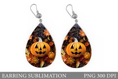 Halloween Pumpkin Earring. Halloween Teardrop Earring Product Image 1
