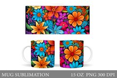 Flowers Mug Wrap Sublimation. Flowers Mug Wrap Design Product Image 1