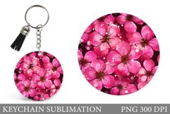 Shimmer Flowers Keychain. Flowers Keychain Sublimation Product Image 1