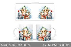 Cute Animals Mug Design. Winter Animals Mug Sublimation Product Image 1