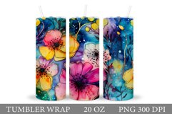 Flowers Tumbler Design. Flowers Tumbler Wrap Sublimation Product Image 1