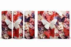 3D Butterflies Tumbler Wrap. Butterfly Tumbler Sublimation Product Image 2
