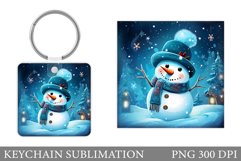 Snowman Keychain Design. Cute Snowman Keychain Product Image 1