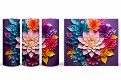 3D Flowers Tumbler Design. Flowers Tumbler Sublimation Product Image 2