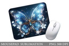 Butterfly Mouse Pad Design. Flowers Mouse Pad Sublimation Product Image 1