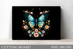 Butterfly Cutting Board. Flowers Cutting Board Sublimation Product Image 1