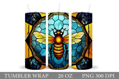 Stained Glass Bee Tumbler Design. Bee Tumbler Sublimation Product Image 1