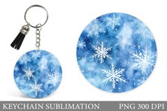 Watercolor Snowflakes Keychain. Snowflakes Keychain Design Product Image 1