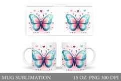 Valentiny Butterfly Mug. Butterfliy Valentines Mug Design Product Image 1