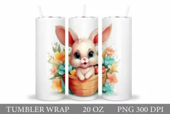 Bunny Easter Tumbler Design. Spring Bunny Tumbler Wrap Product Image 1