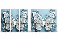 3D Paper Butterfly Tumbler Sublimation Product Image 2