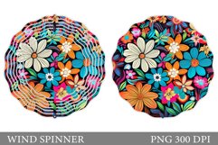 Flowers Wind Spinner Design. Flowers Spinner Sublimation Product Image 1