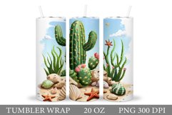 Cactus Tumbler Design. Succulents Tumbler Sublimation Product Image 1