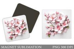 Spring Flowers Magnet Design. 3D Flowers Magnet Product Image 1