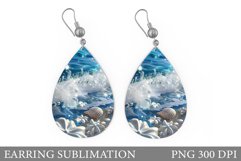 Sea Earring Design. 3D Seashell Earring Sublimation Product Image 1