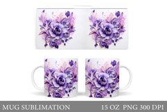3D Flowers Mug Wrap Design. Flowers Mug Wrap Sublimation Product Image 1