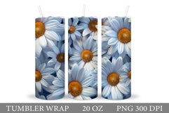 Daisy Flowers Tumbler Design. Floral Tumbler Sublimation Product Image 1