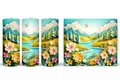 Spring Landscape Tumbler Wrap. Spring Flowers Tumbler Design Product Image 2